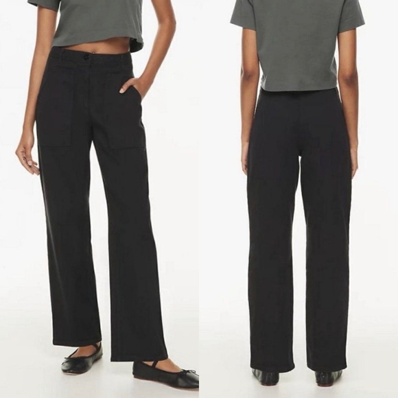 Wilfred Free Modern Utility Pants Jeans Faded‎ Black Size 0 Women Mid-Rise - Picture 1 of 12